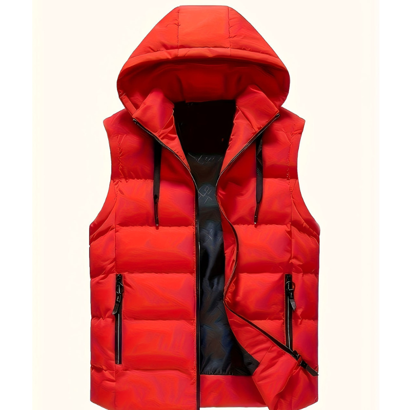Herren Bodywarmer Warm Leicht mit Kapuze