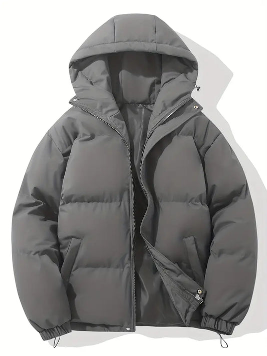 Herren Winterjacke Warme Pufferjacke Kapuze Schwarz - Norvielle