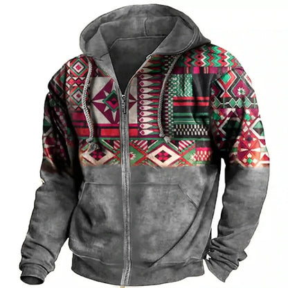 Herren Hoodie Reißverschluss Lässig Komfort