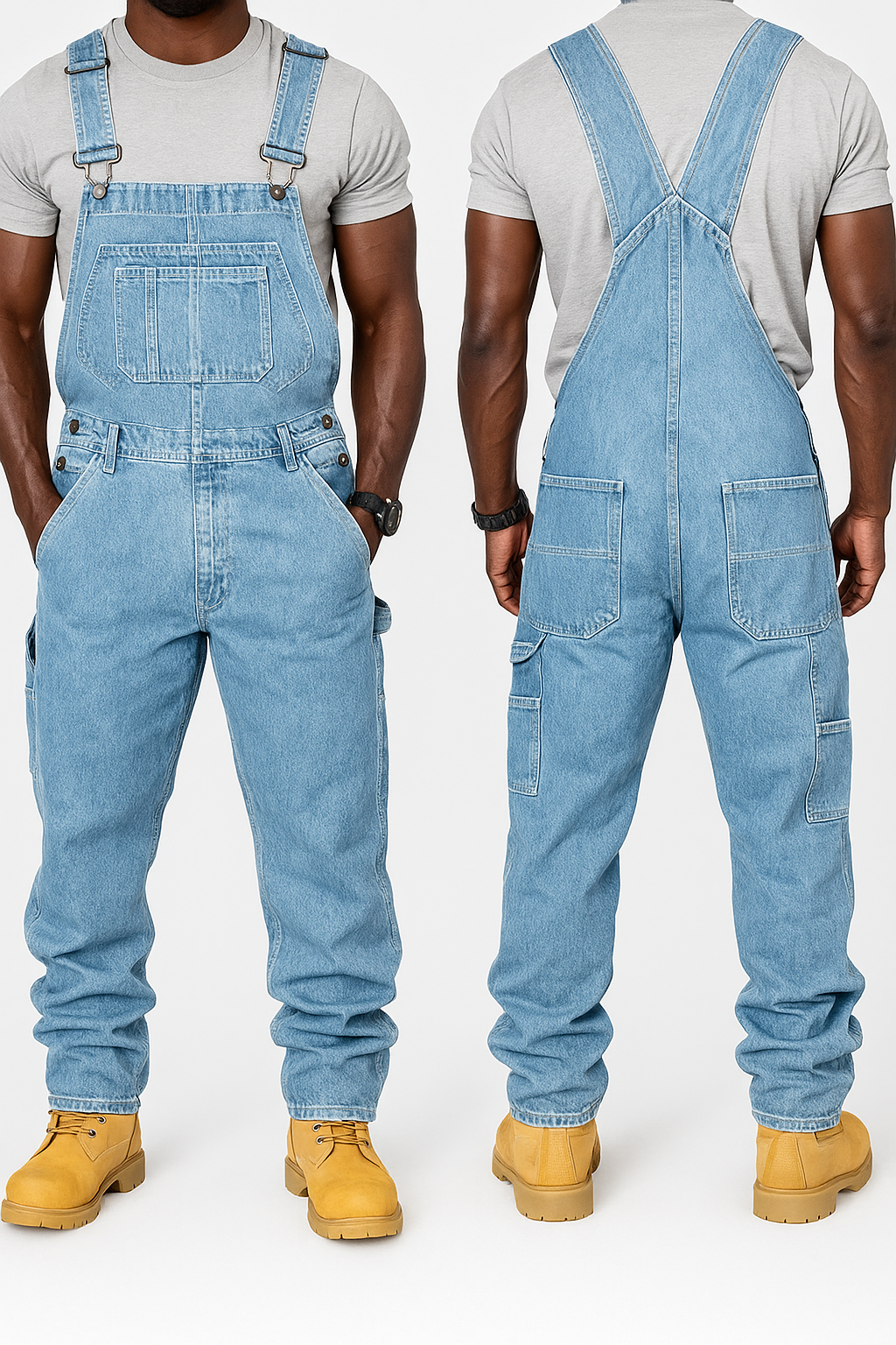 Herren Slim-Fit Jeans-Overall Bequem Denim