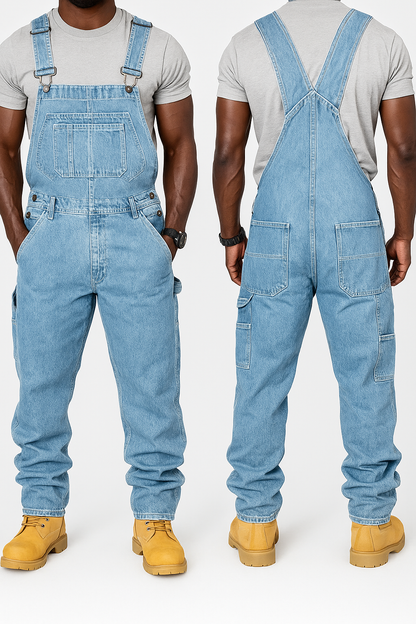 Herren Slim-Fit Jeans-Overall Bequem Denim