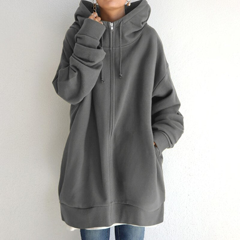 Norvielle Damen Winterhoodie Kuschelig Grün - Norvielle