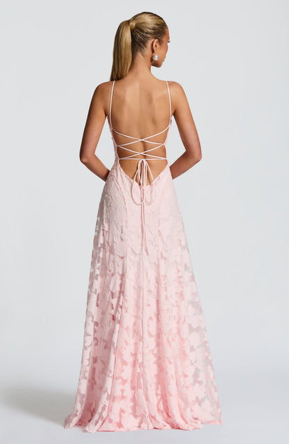 Damen Maxikleid Blumenmuster Baumwolle Lang