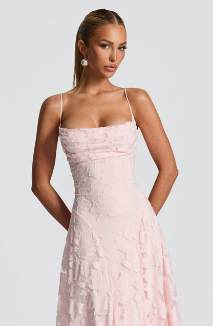 Damen Maxikleid Blumenmuster Baumwolle Lang