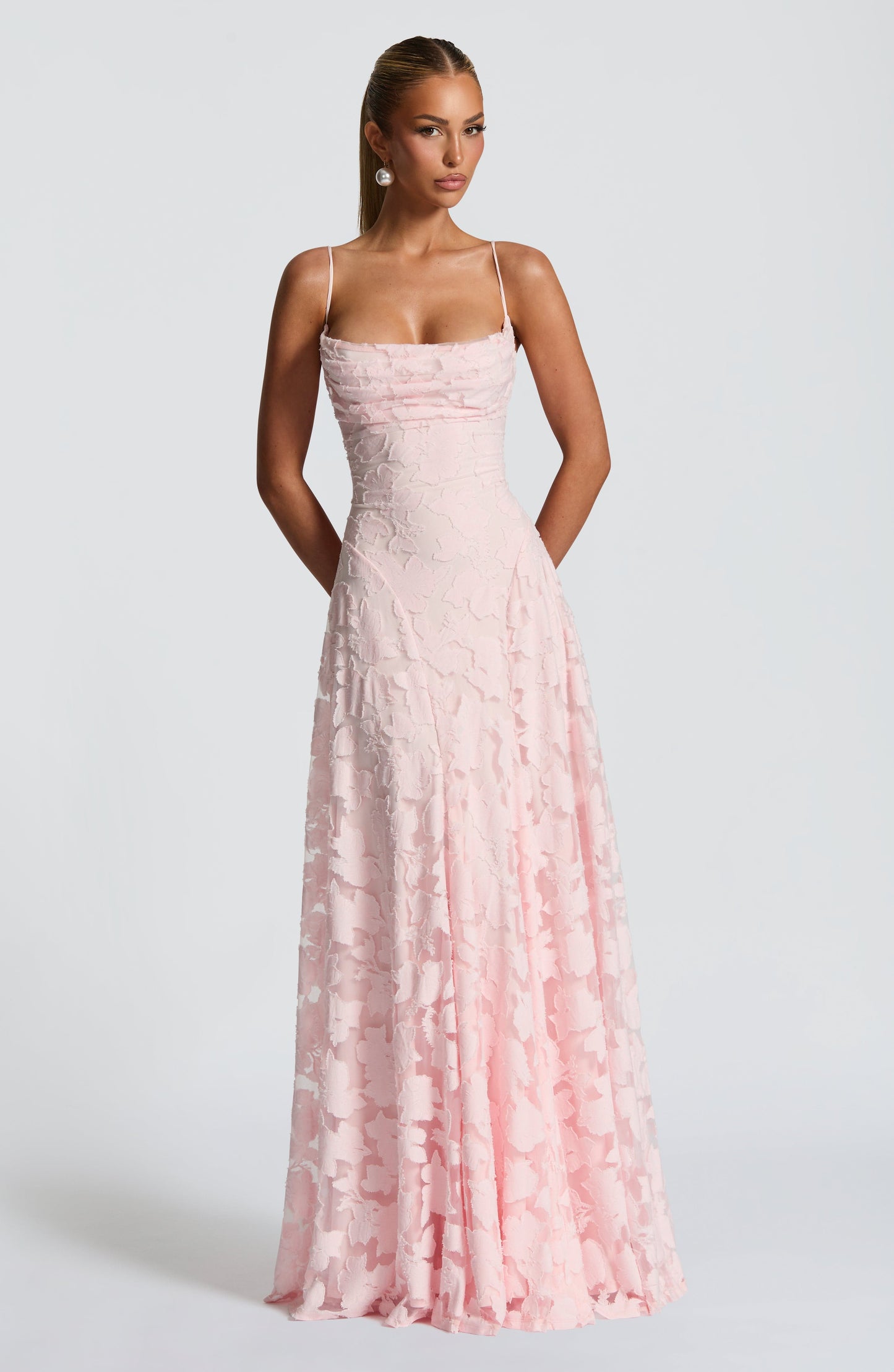 Damen Maxikleid Blumenmuster Baumwolle Lang