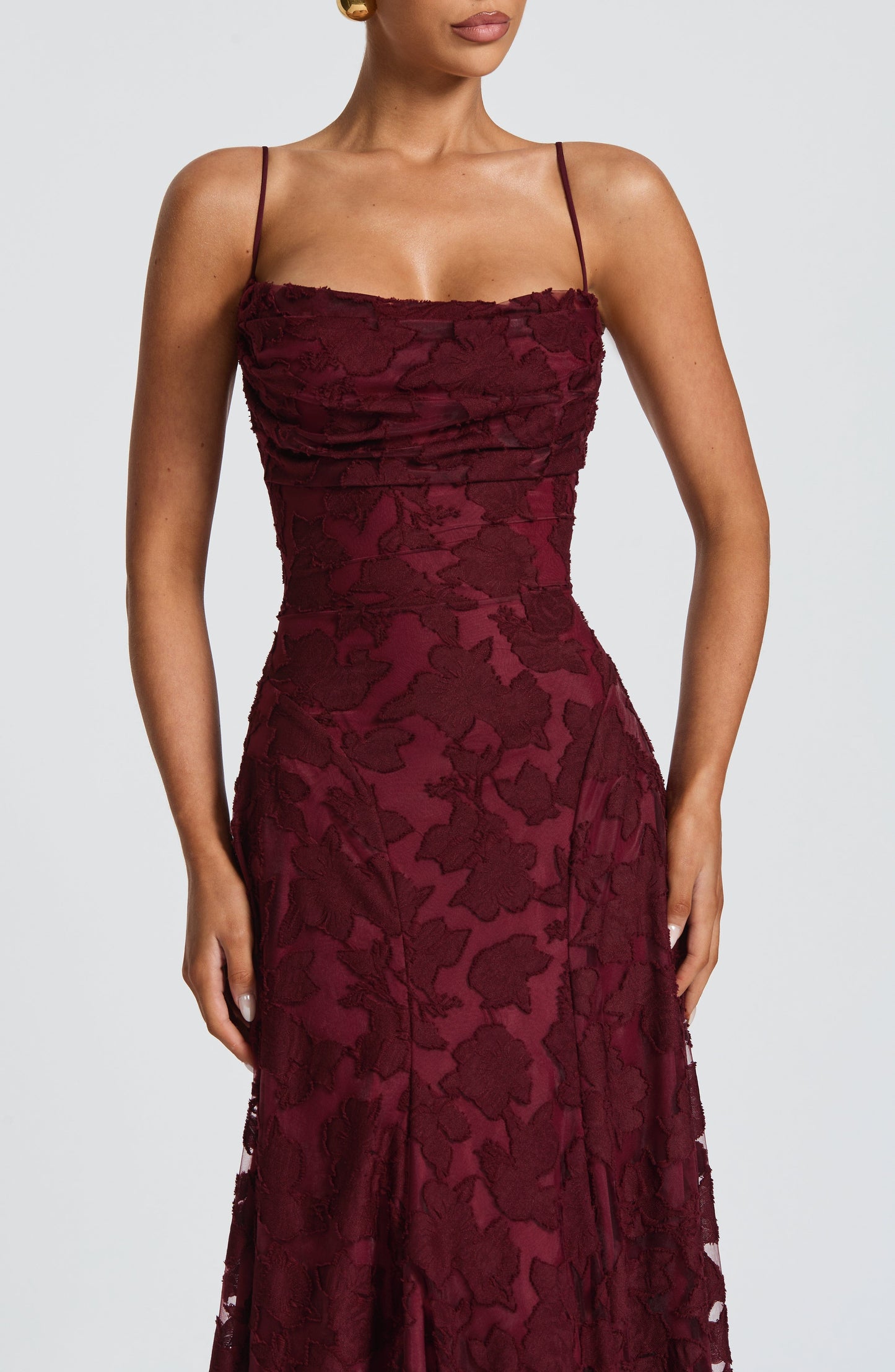 Damen Maxikleid Blumenmuster Baumwolle Lang