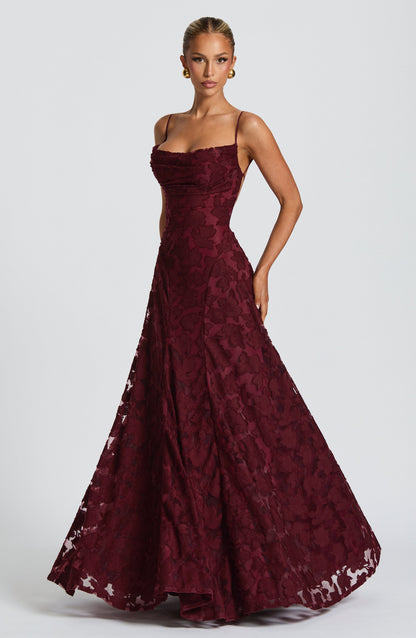 Damen Maxikleid Blumenmuster Baumwolle Lang