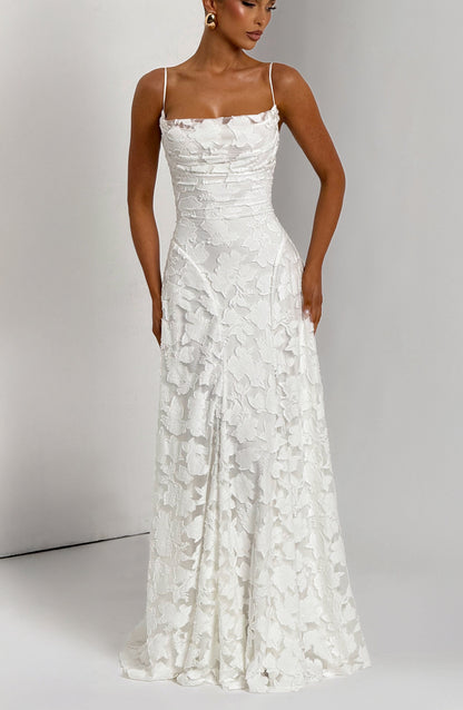 Damen Maxikleid Blumenmuster Baumwolle Lang