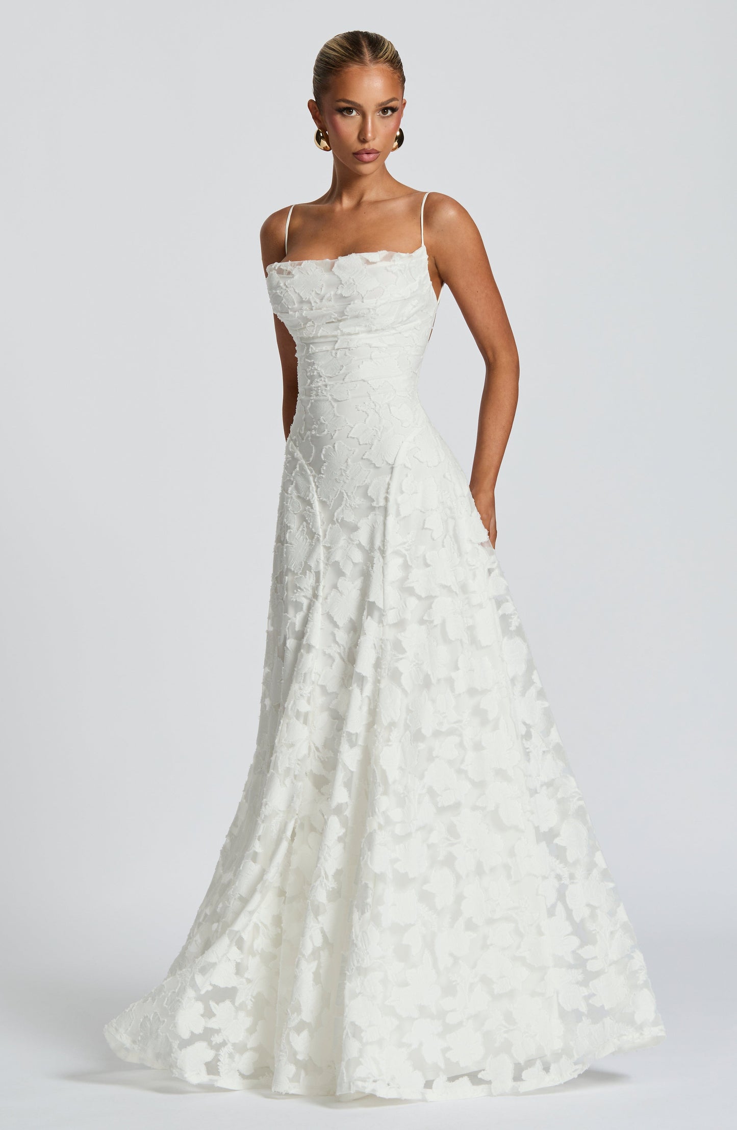 Damen Maxikleid Rückenausschnitt Blumenmuster