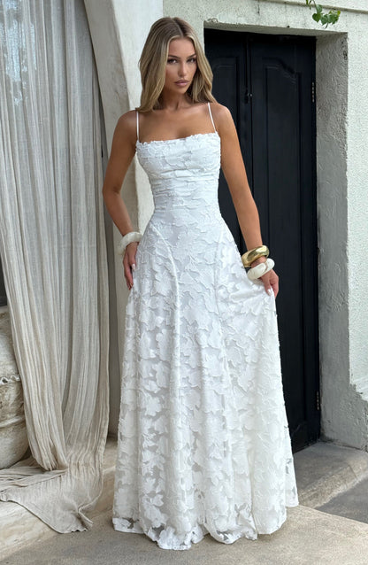 Damen Maxikleid Blumenmuster Baumwolle Lang