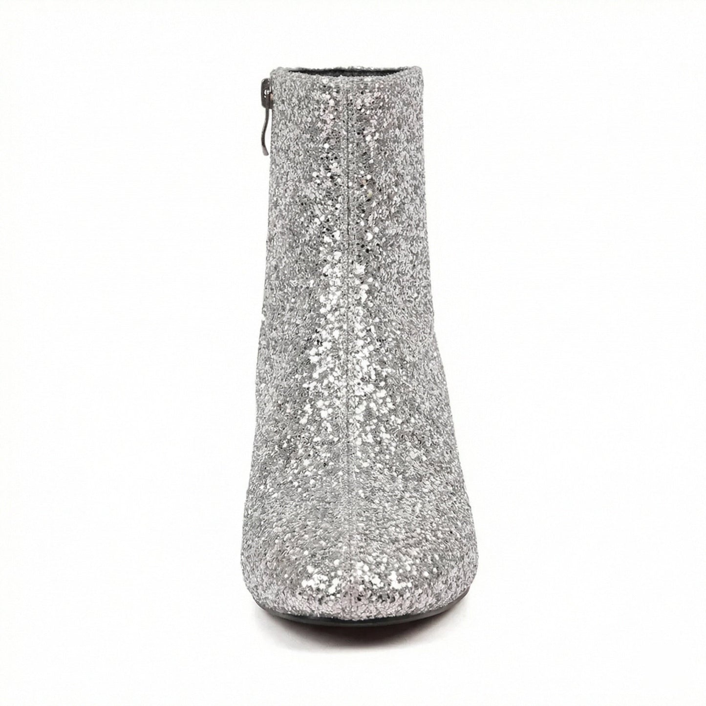 Norvielle Damen Glitzer-Ankle-Boots mit Blockabsatz