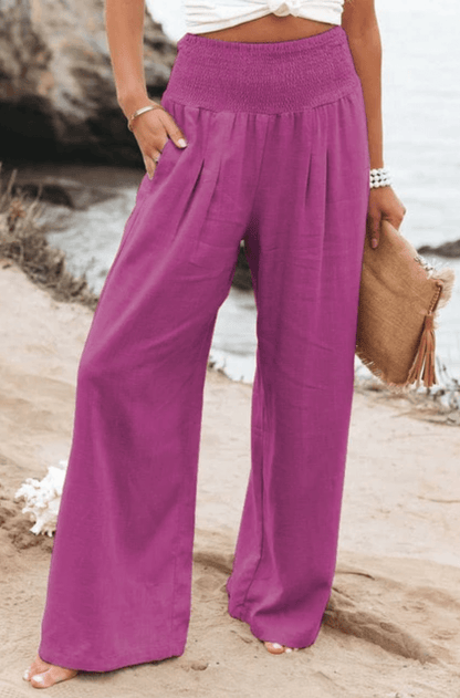 Norvielle Damen Dehnbare Palazzo-Hose Elegant