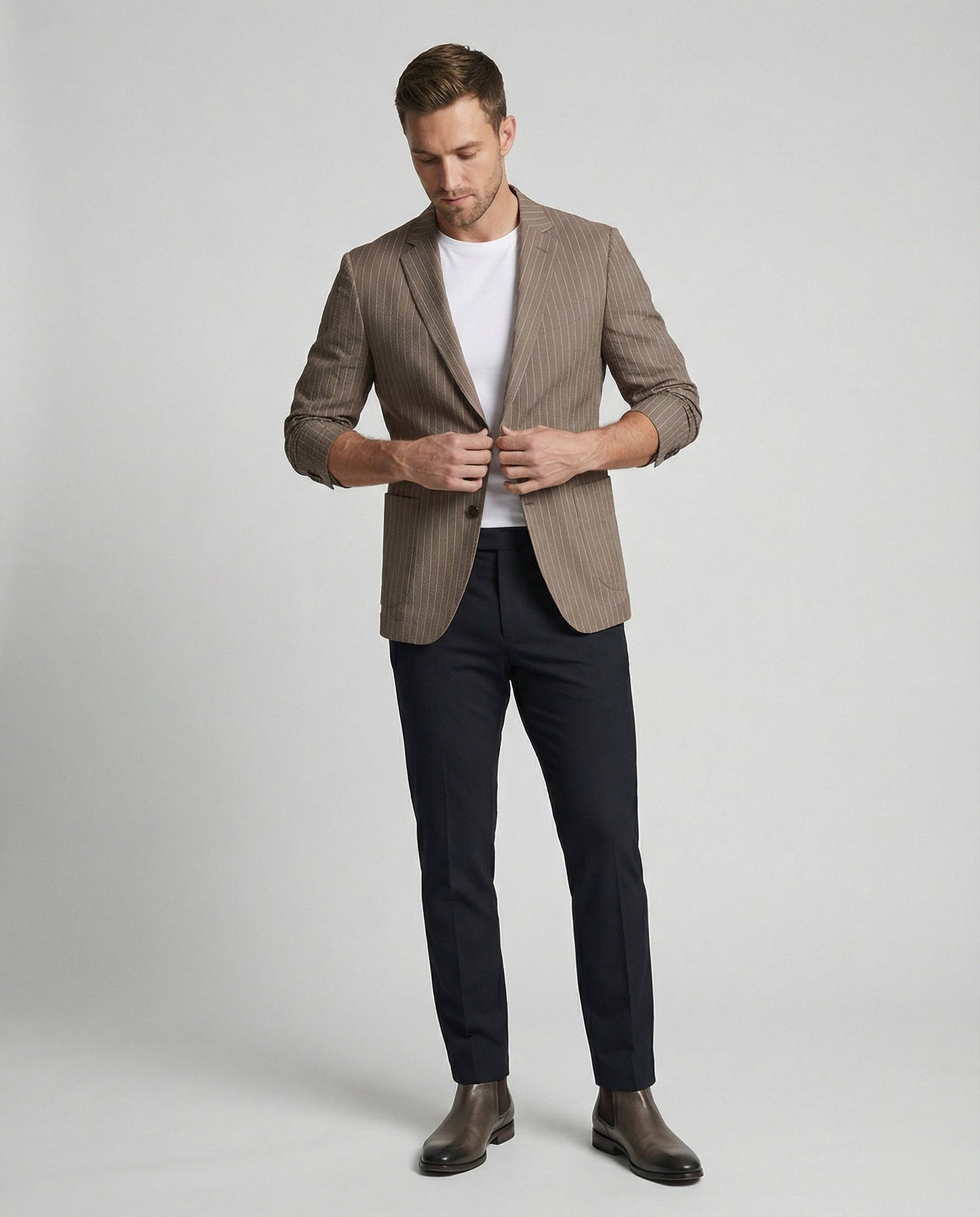 Herren Slimfit Sakko Nadelstreifen Sommer