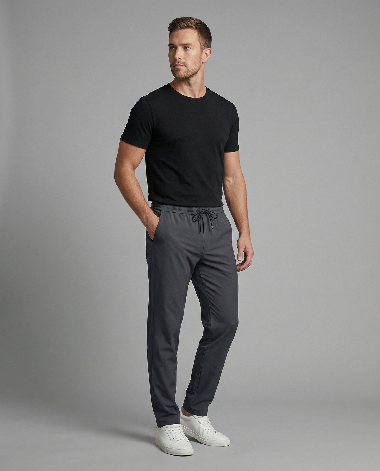 Herren Chinohose Elastisch Tunnelzug