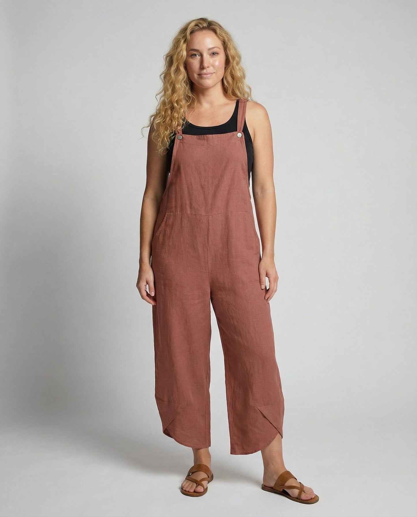 Latzhose Damen Leicht Sommer Beige - Norvielle