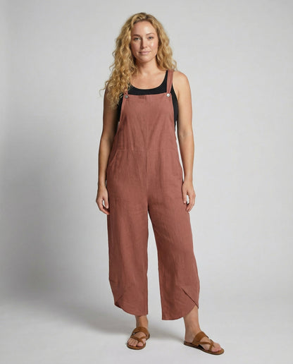 Latzhose Damen Leicht Sommer Beige - Norvielle