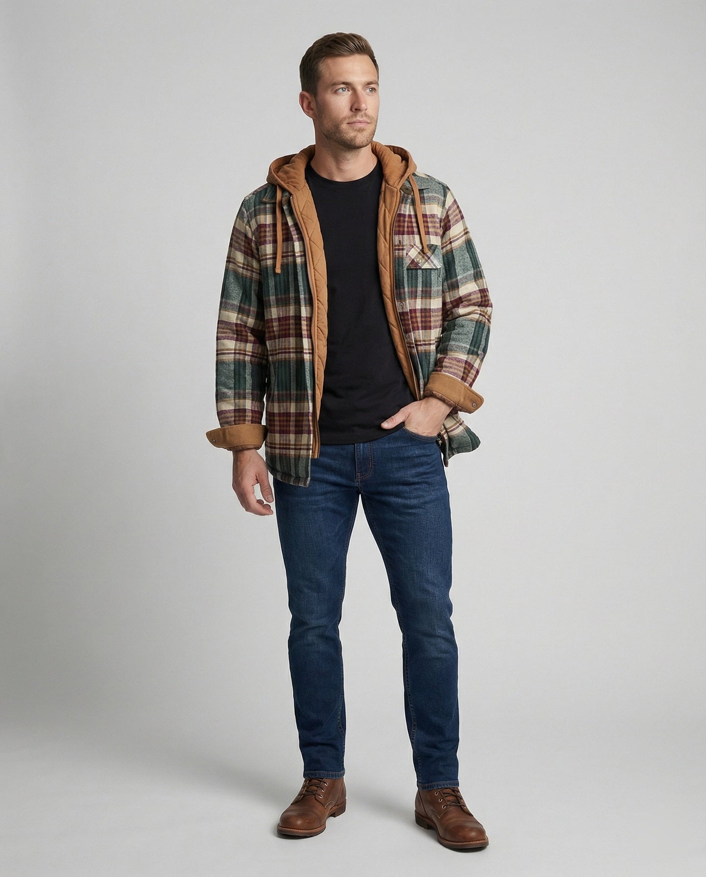 Herren Flanellhemd Kariert