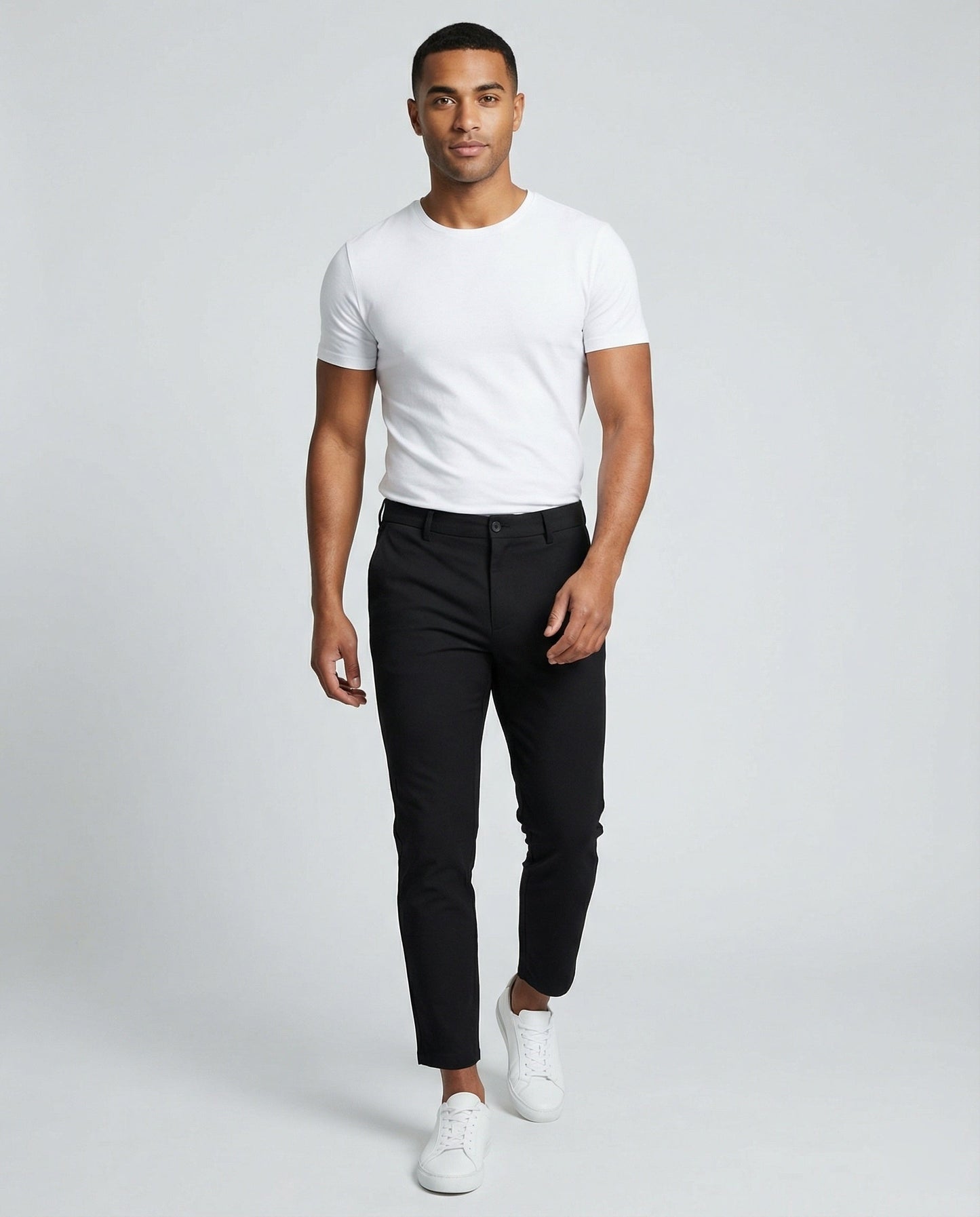 Herren Anzughose Slim Fit Schwarz mit Taschen - Norvielle