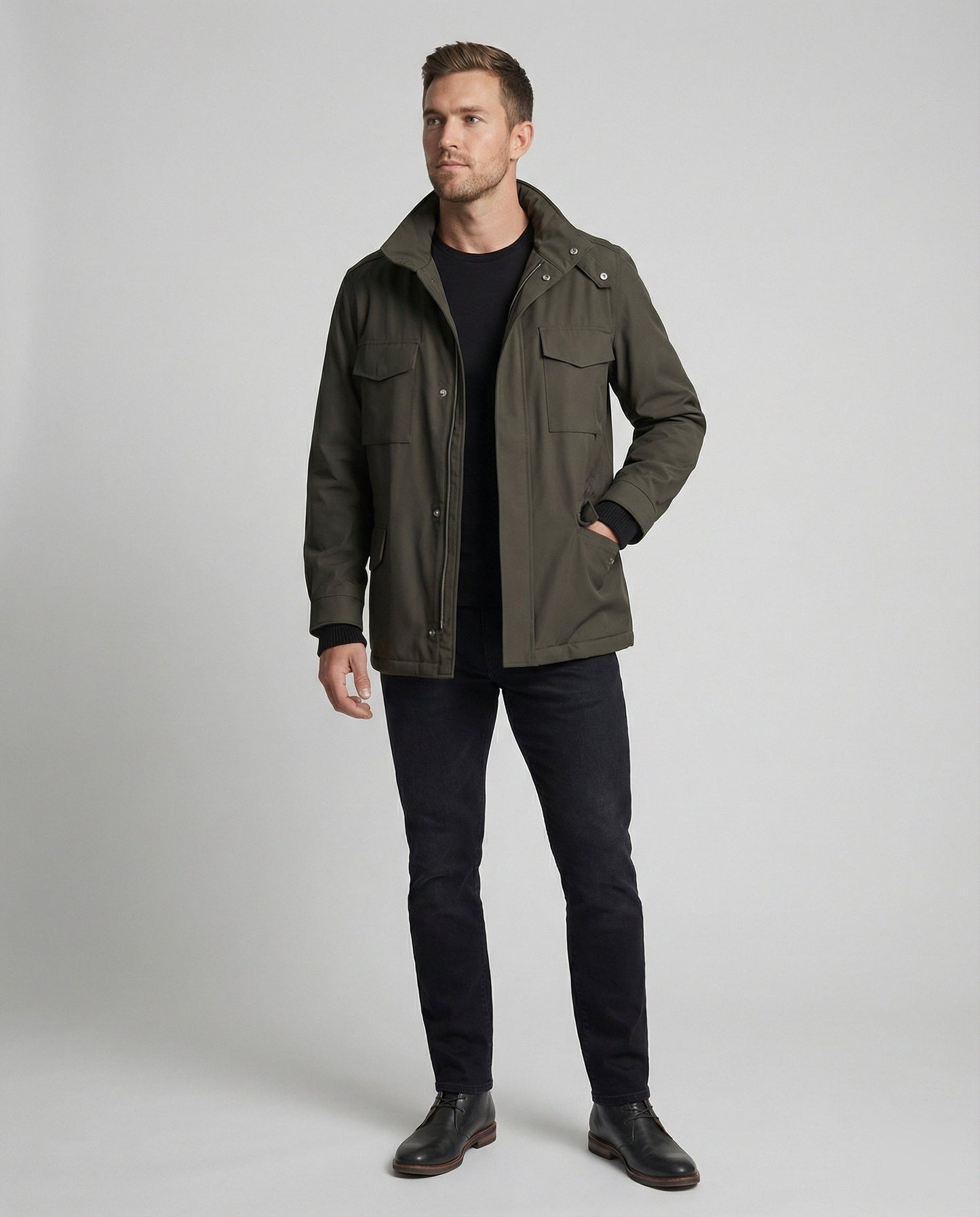 Herren Utility-Jacke Hochkragen