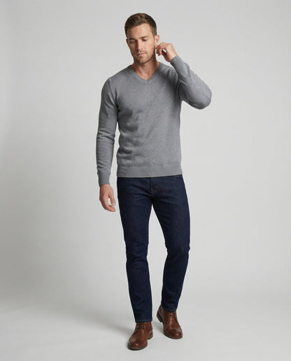 Herren Feinstrick Pullover V-Ausschnitt