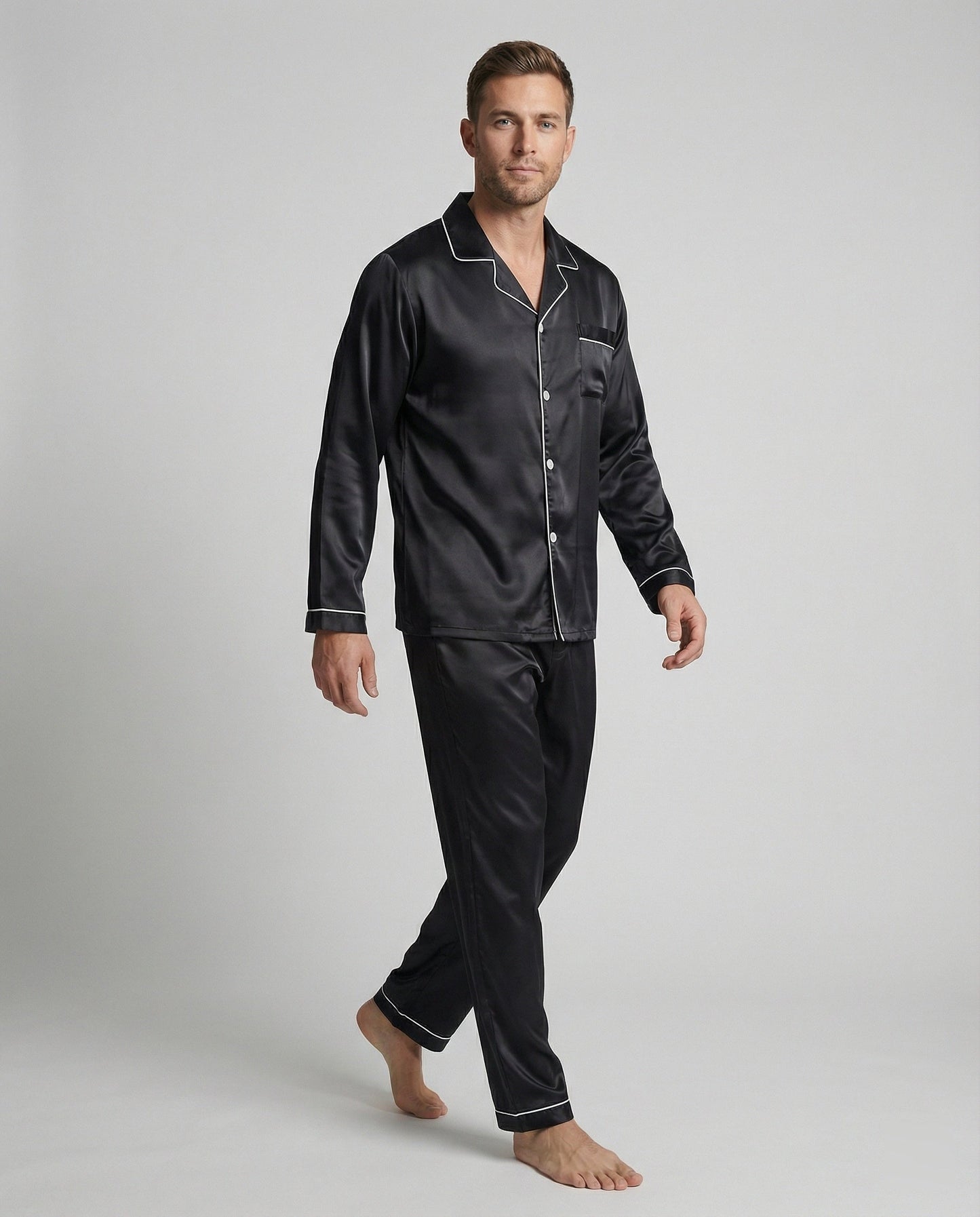 Herrenpyjama Satin Qualität - Norvielle