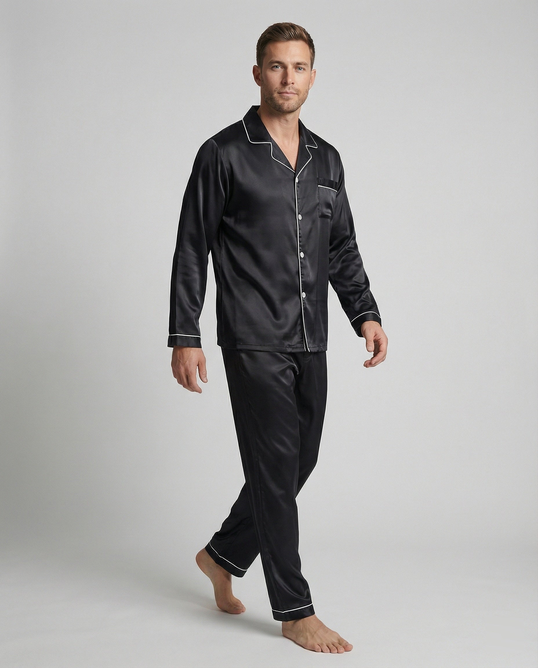 Herrenpyjama Satin Qualität - Norvielle