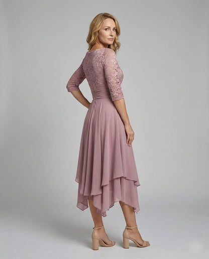 Damen Abendkleid Midi 3/4-Ärmel - Norvielle