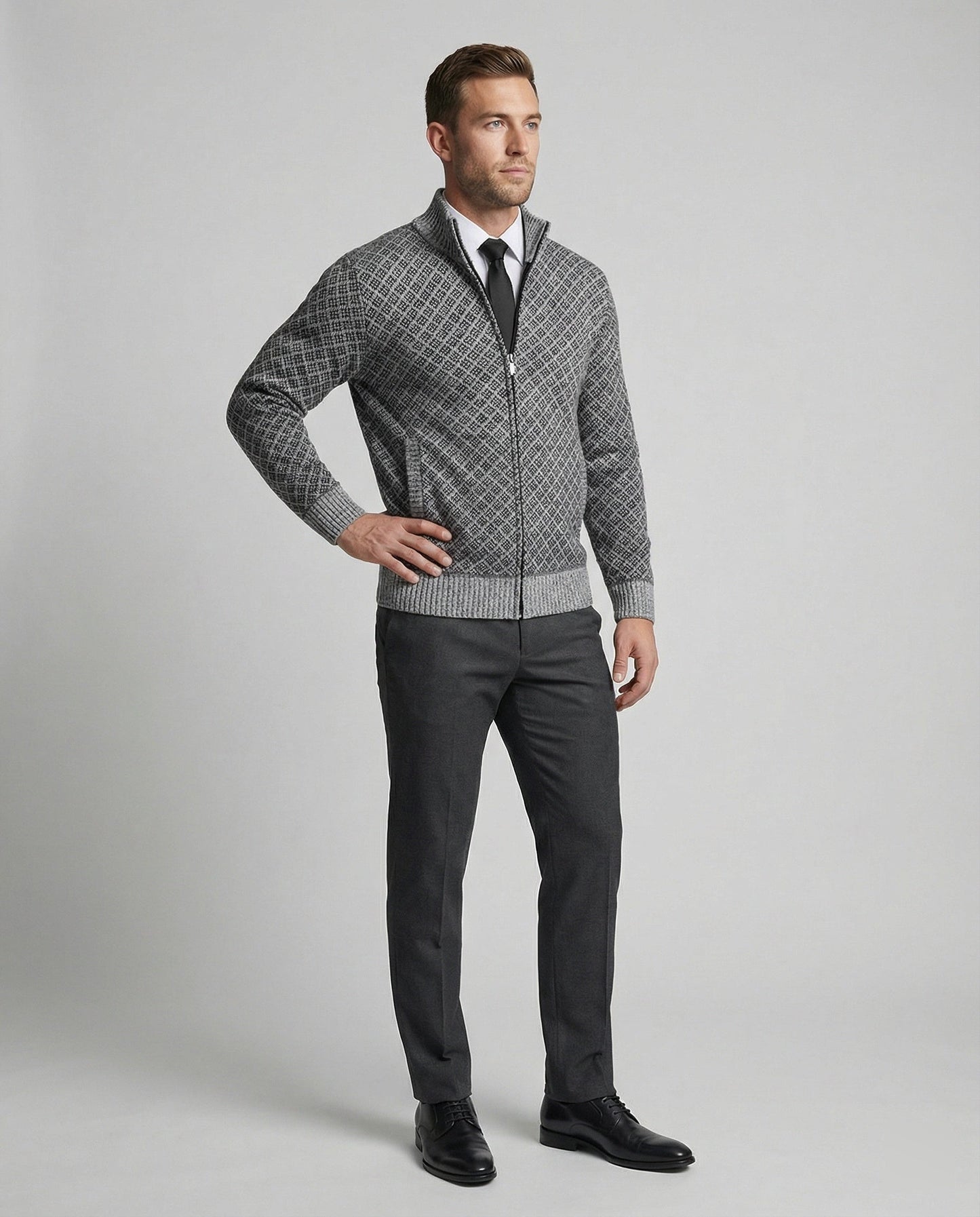 Herren Strickjacke Mit Reißverschluss