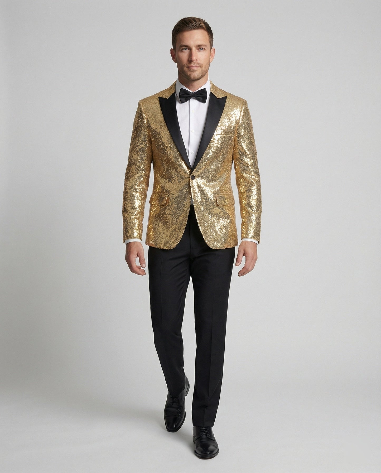 Herren Blazer Pailletten Glänzend