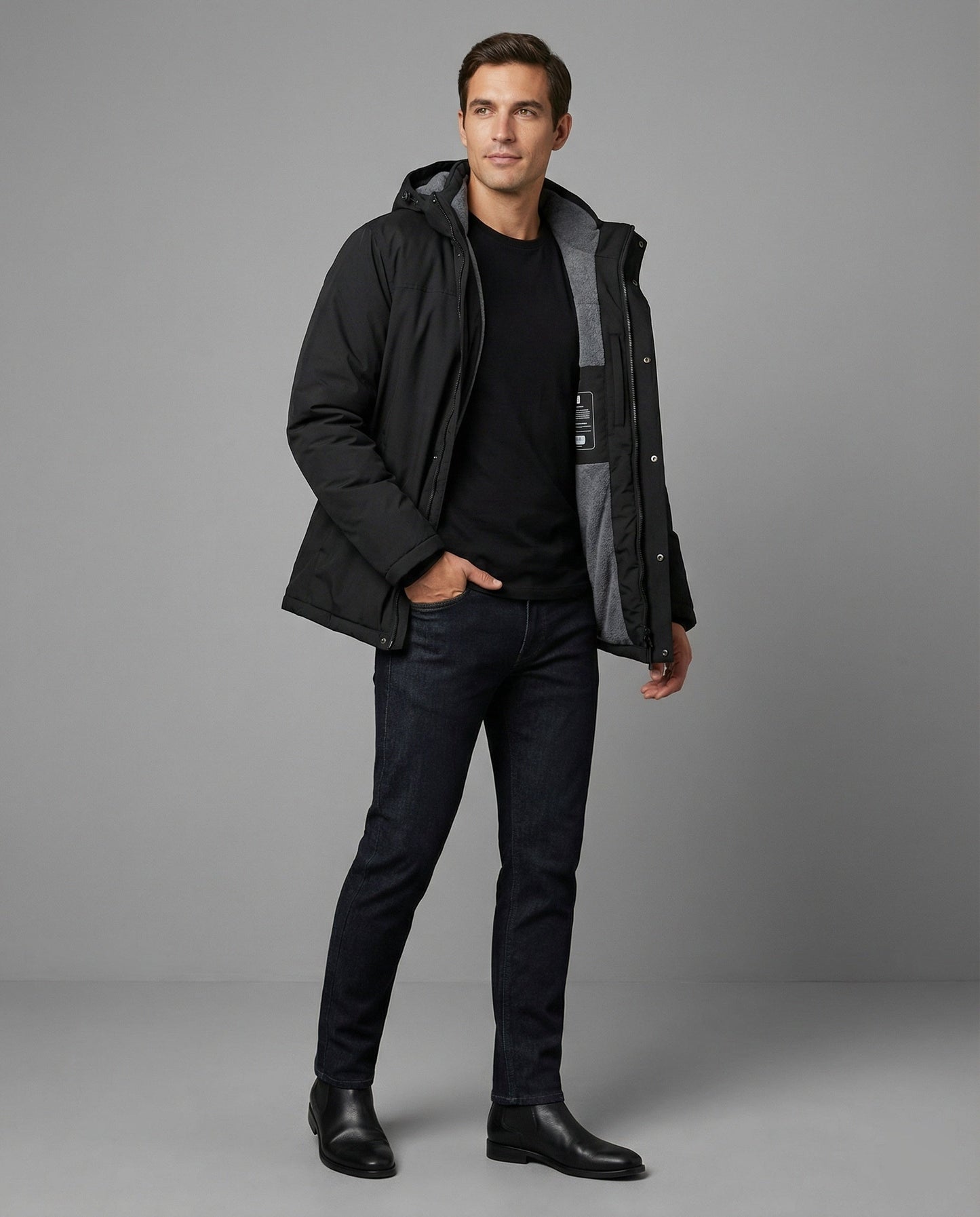 Herren Wintermantel Wollstoff