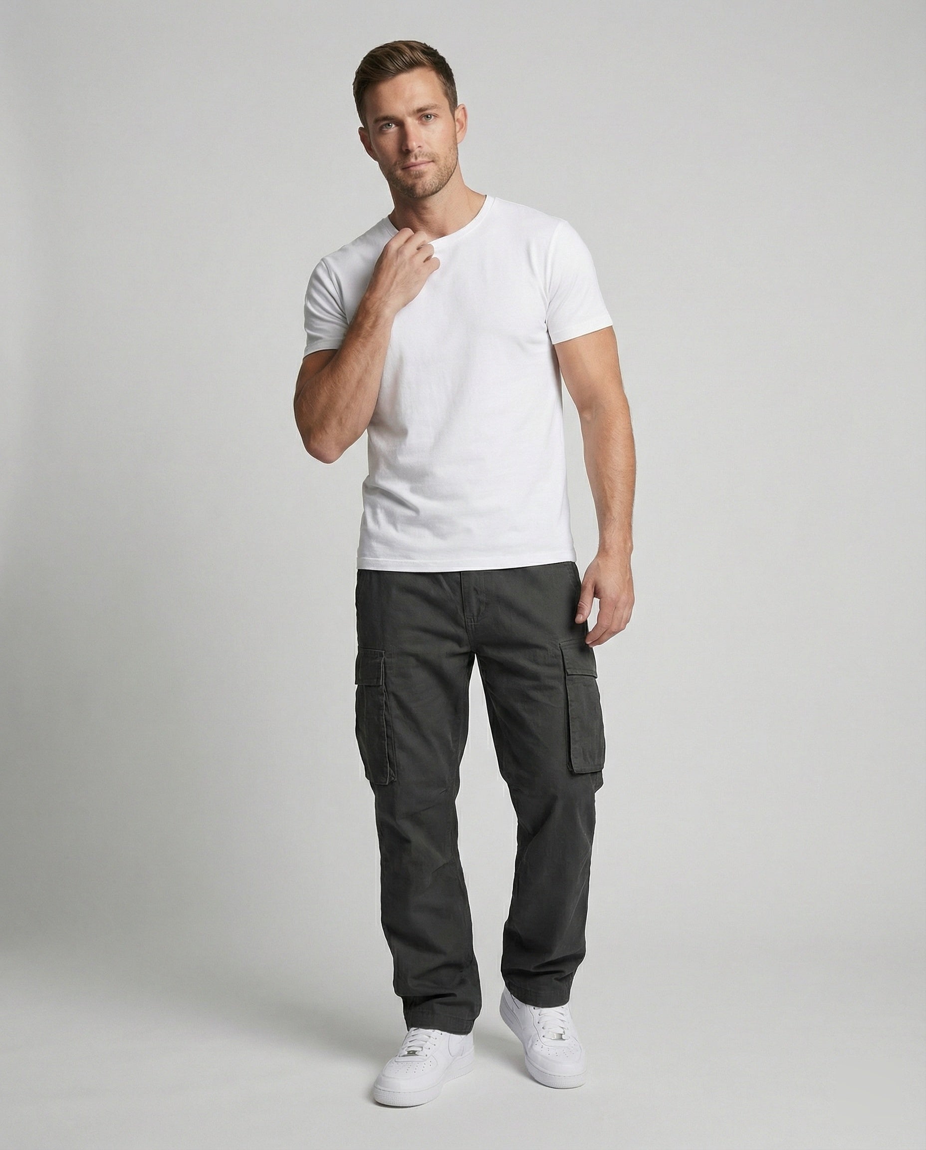 Herren Sommer Cargohose Flexibel Beige - Norvielle