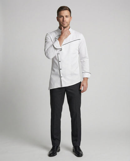 Herren Kochjacke Kontrast Eleganz