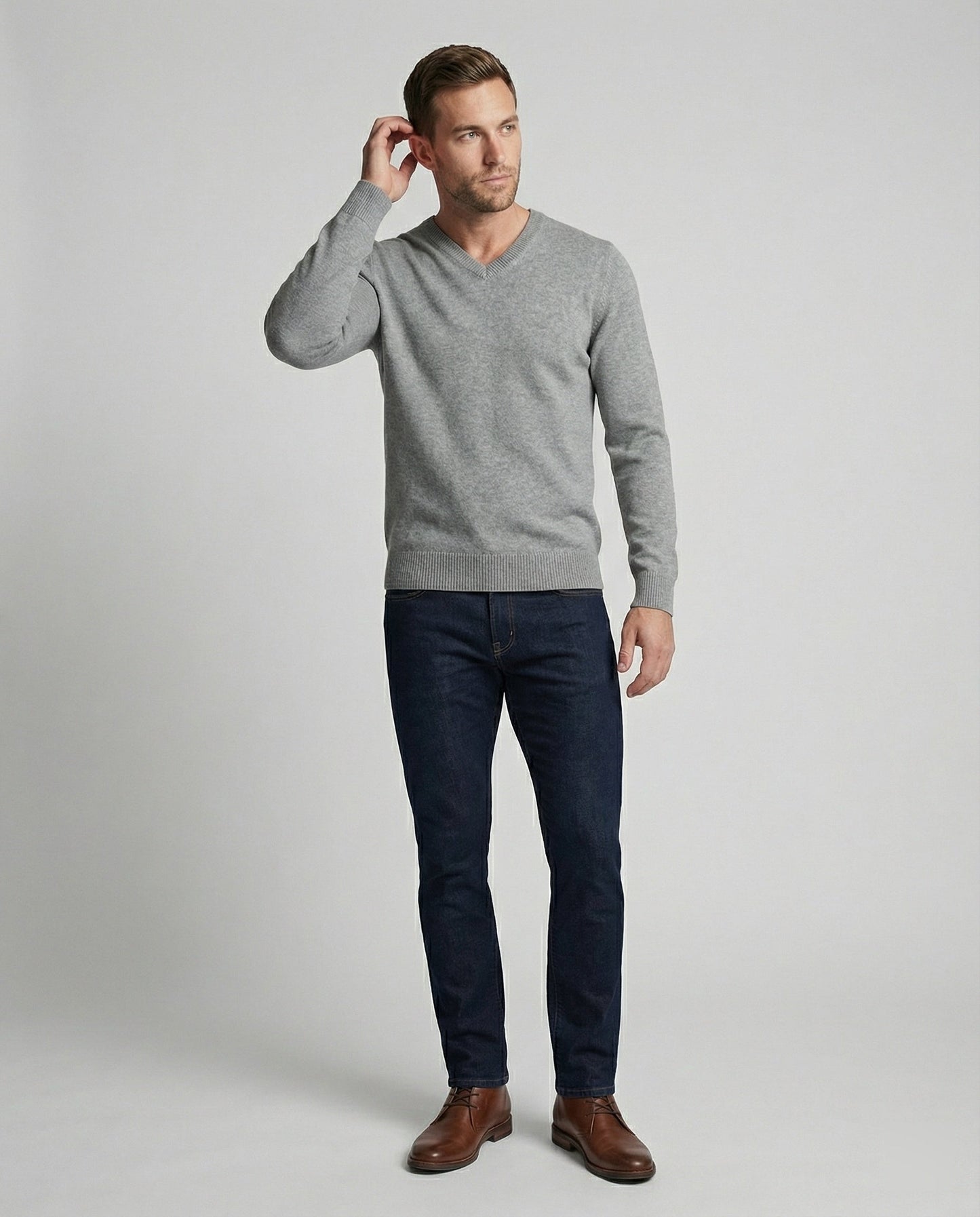Damen V-Ausschnitt Pullover Baumwoll