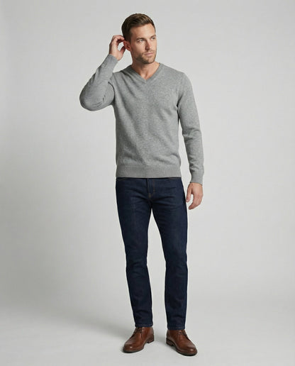 Damen V-Ausschnitt Pullover Baumwoll