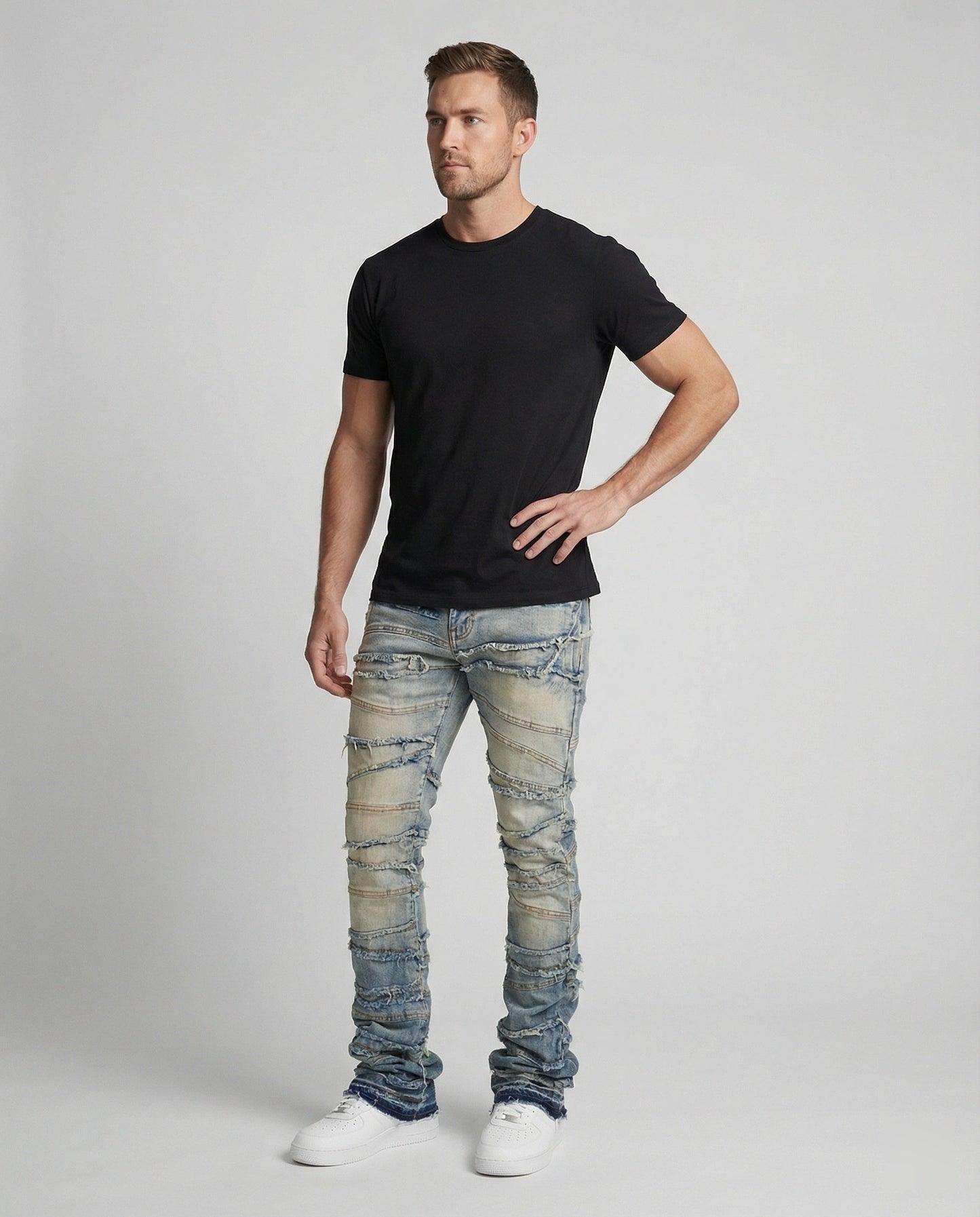 Herren Slimfit Destroyed Jeans
