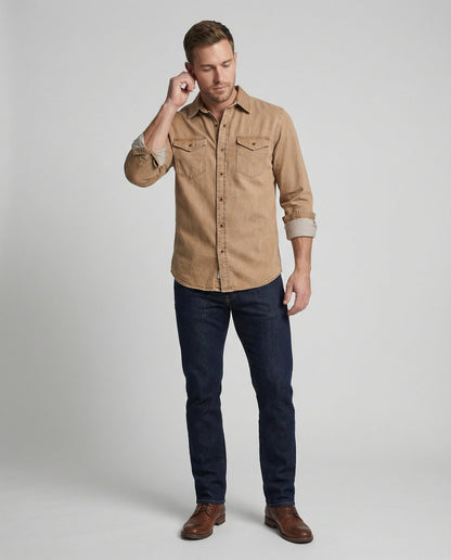 Herren Jeanshemd mit Brusttaschen Baumwolle