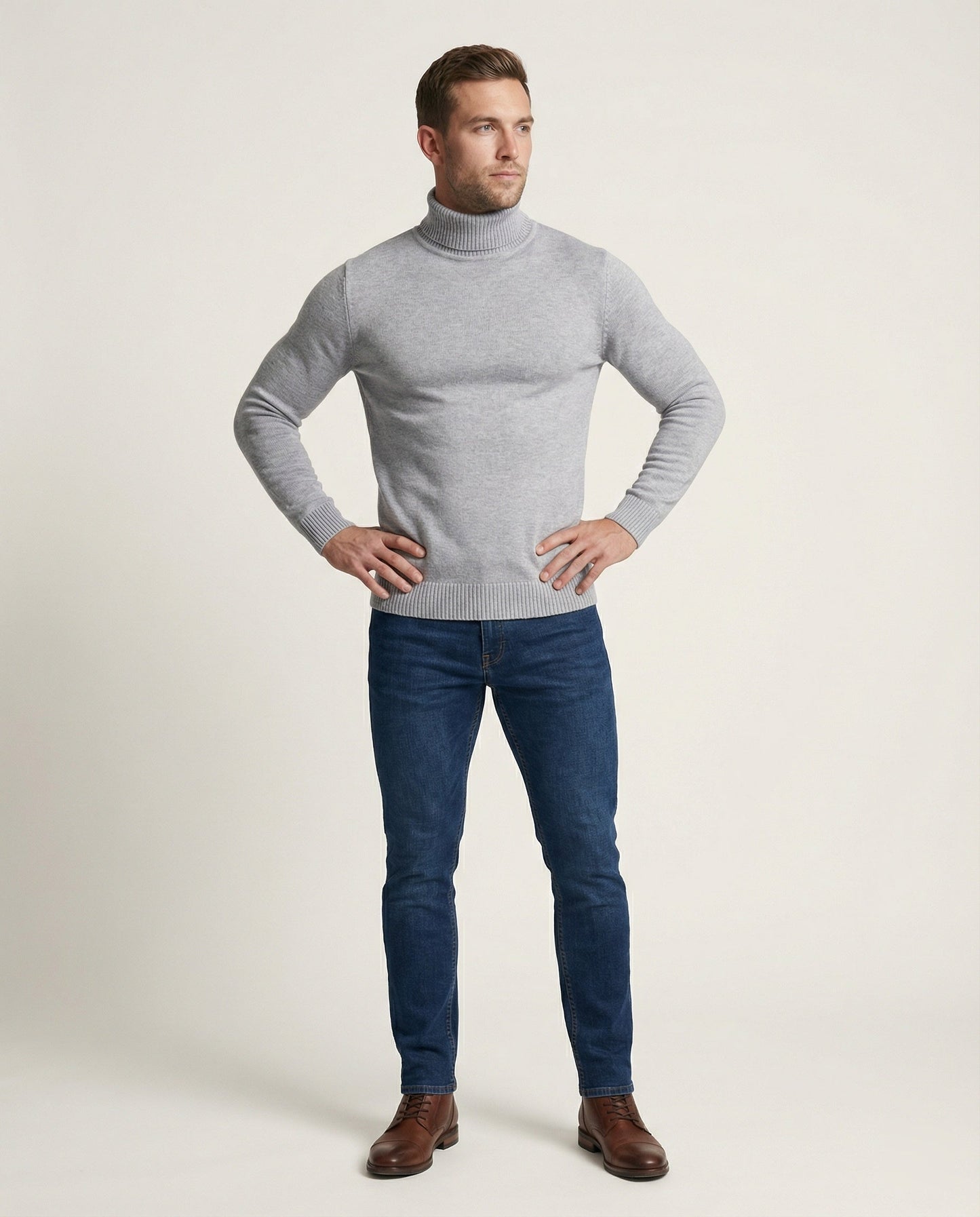 Feine Merinowolle Rollkragenpullover