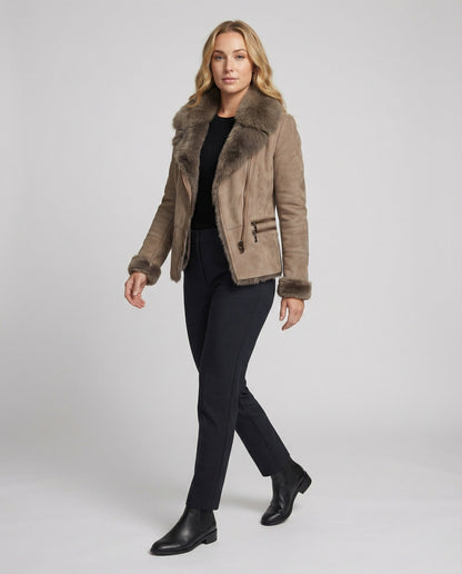 Norvielle Damen Winterjacke Elegant Kragen