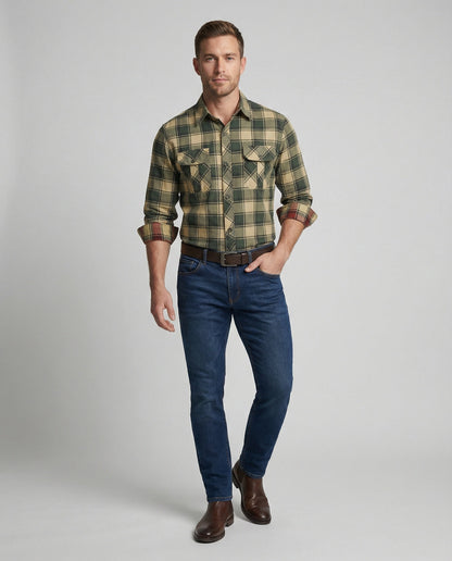 Herren Langarmhemd Flanell