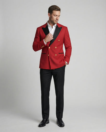 Herren Doppelreiher Blazer aus Wolle mit goldenen Knöpfen