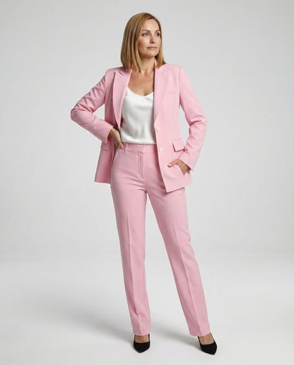 Damen Hosenanzug Set Blazer Schwarz Formal - Norvielle