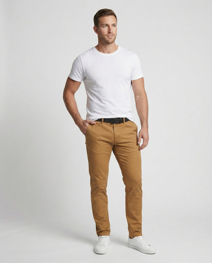 Herren Slimfit Chinohose Elastikbund