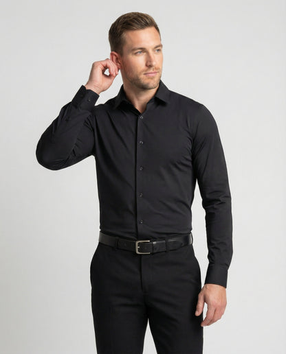 Herren Business Stretch Hemd Elastisch Weiß - Norvielle
