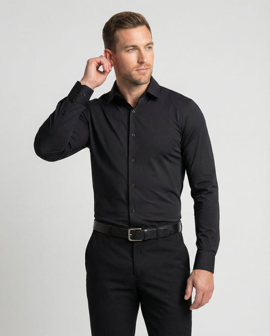 Herren Business Stretch Hemd Elastisch Weiß - Norvielle