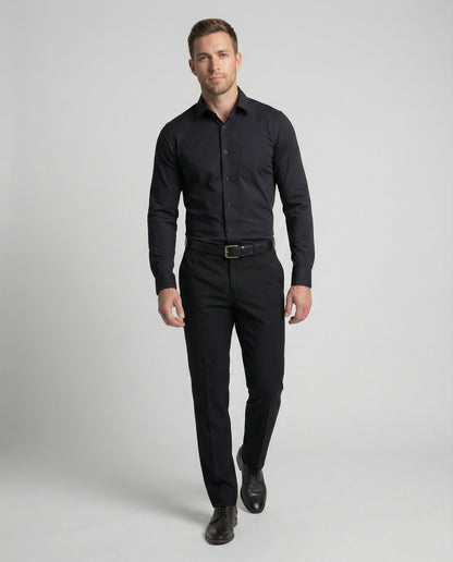 Herren Business Stretch Hemd Elastisch Weiß