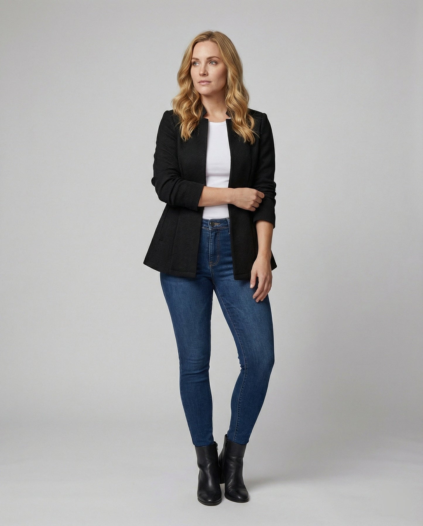 Damen Ärmelloses Blazer Hahnentritt