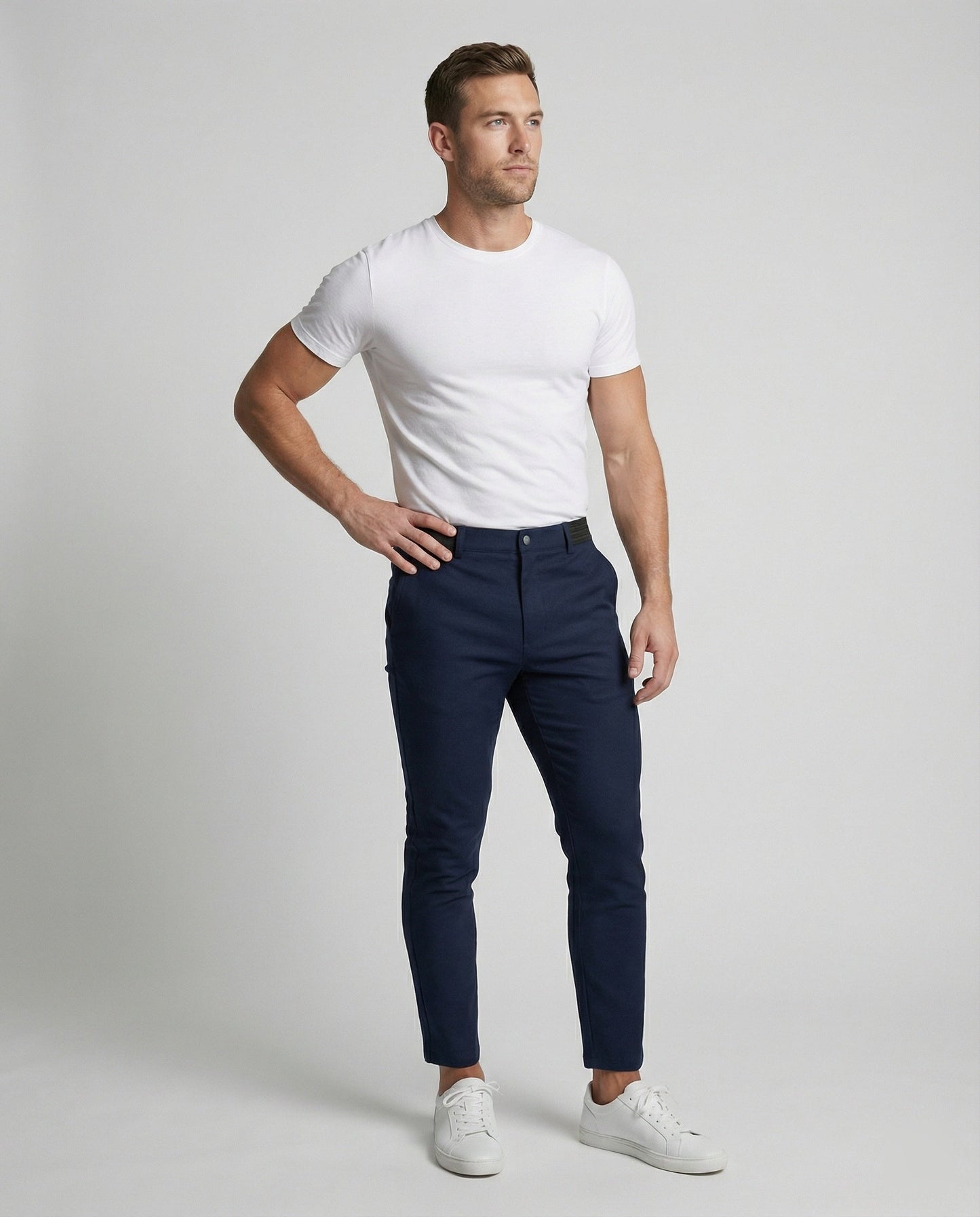 Herren Chino Hose Körpernah Geschnitten Slimfit