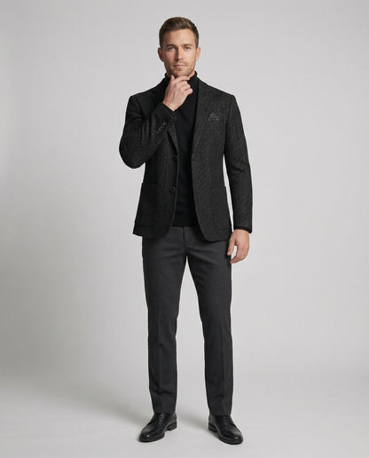 Herren Slimfit Sakko Tweed 2-Knopf