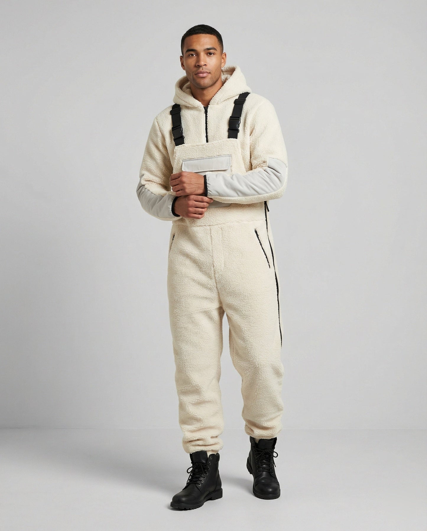 Herren Steppoverall Mit Kapuze Verstellbare Träger Bequem
