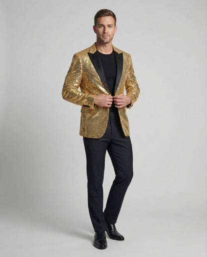 Herren Pailletten Blazer Glitzer